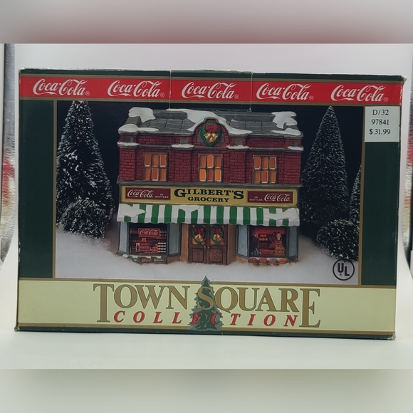 1992 Coca-Cola Town Square Collection Gilbert's Grocery Christmas Village Lights - Picture 1 of 5